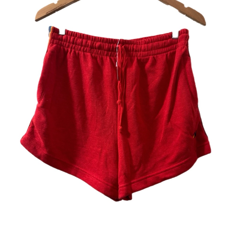Aviator Nation Vibrant Red Athletic Shorts